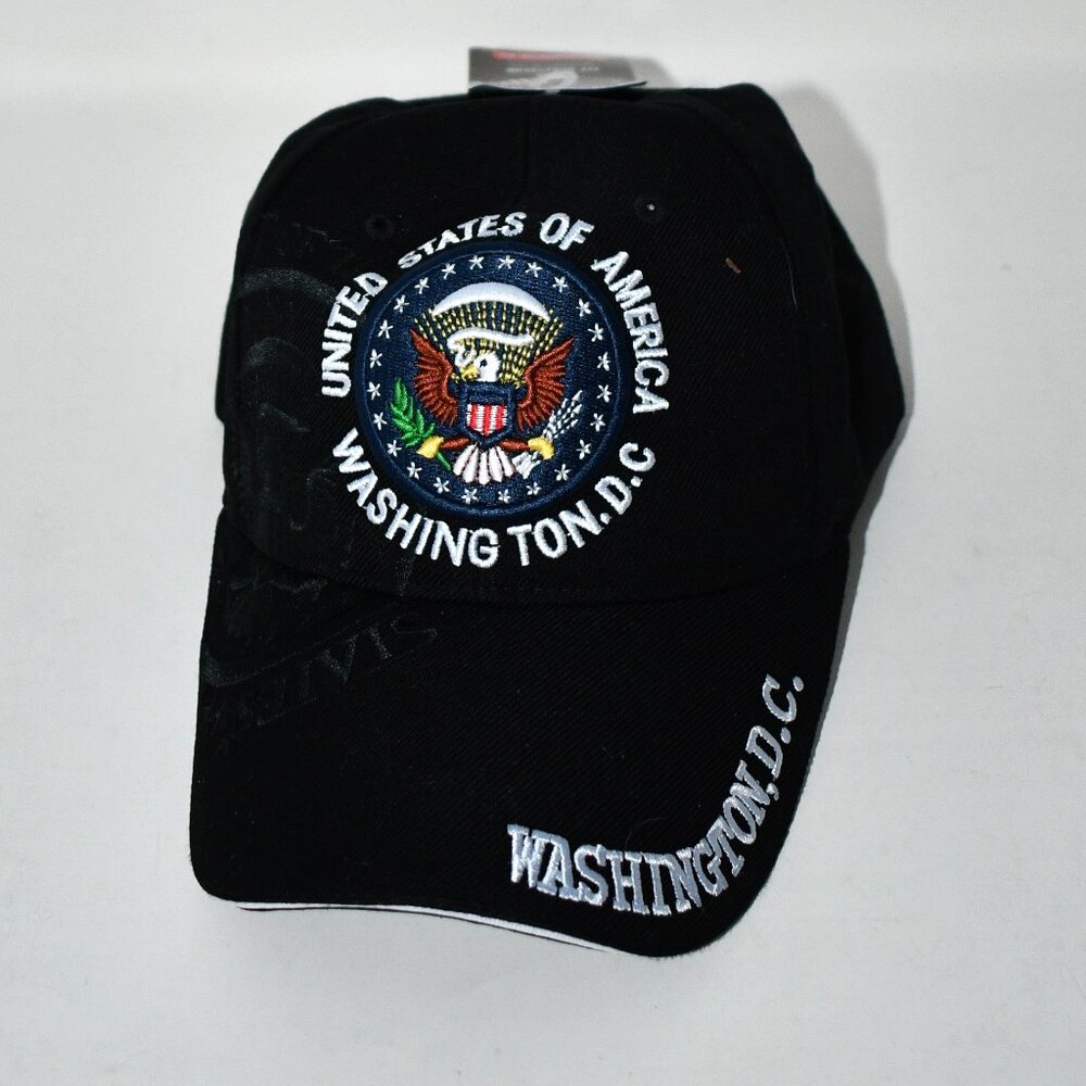 Presidential Seal Embroidered Baseball Cap – Cotton Twill, Adjustable, Black